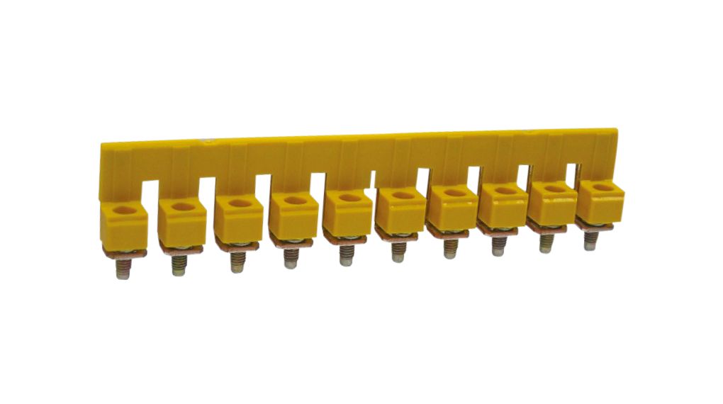 Cross Connector, 10 Poles, 49.7mm, Yellow