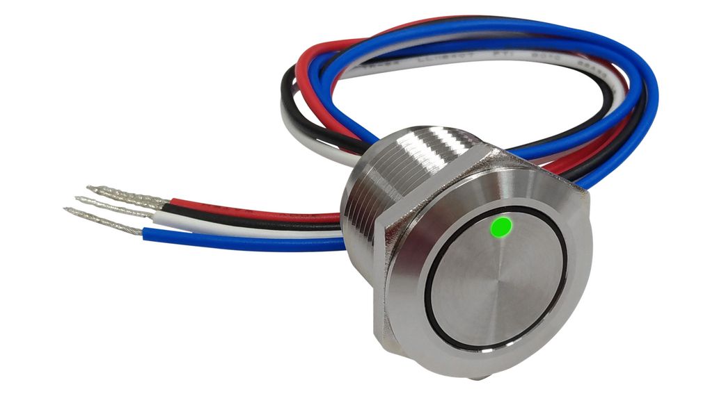 Kapazitive Leuchtdruckschalter, Rastend 1.5 A 30 VDC 1 Wechsler IP68