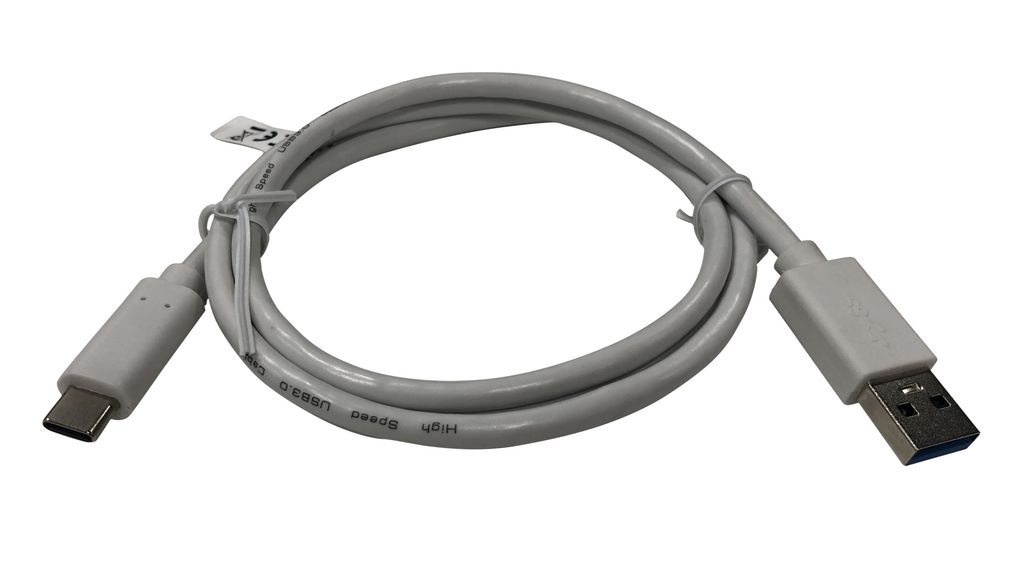 Kabel, USB C-Stecker - USB A-Stecker, 1m, USB 3.1, Weiss