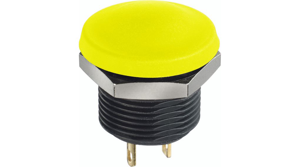 Pushbutton Switch Momentary Function 1NO Panel Mount Yellow