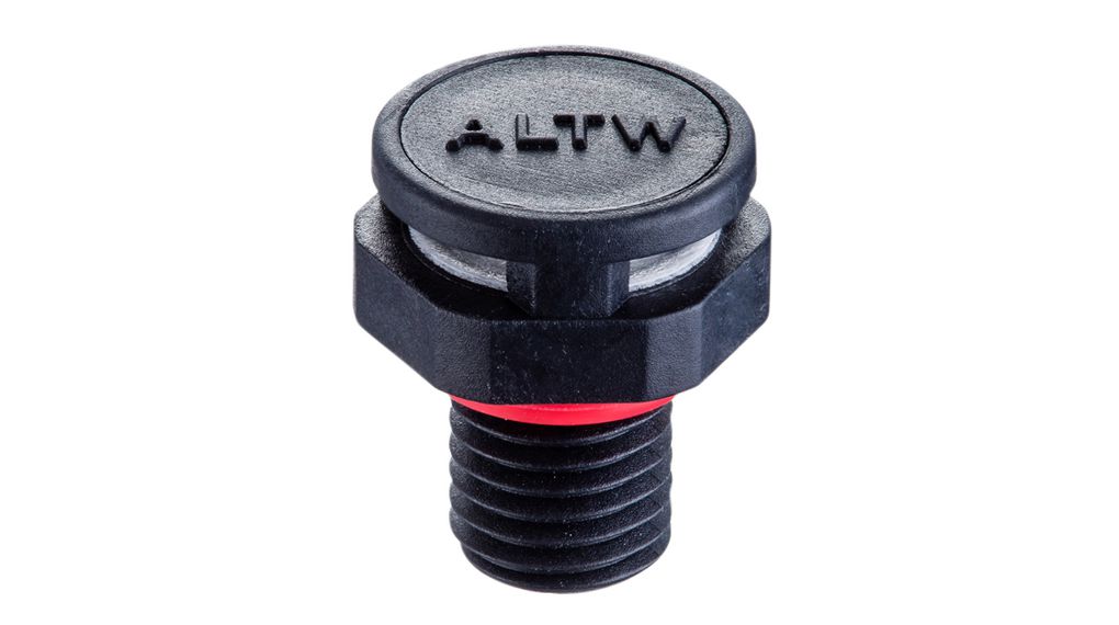 Pressure Relief Vent without Nut, Grey / Red, 12.2mm, M6, IP66 / IP68