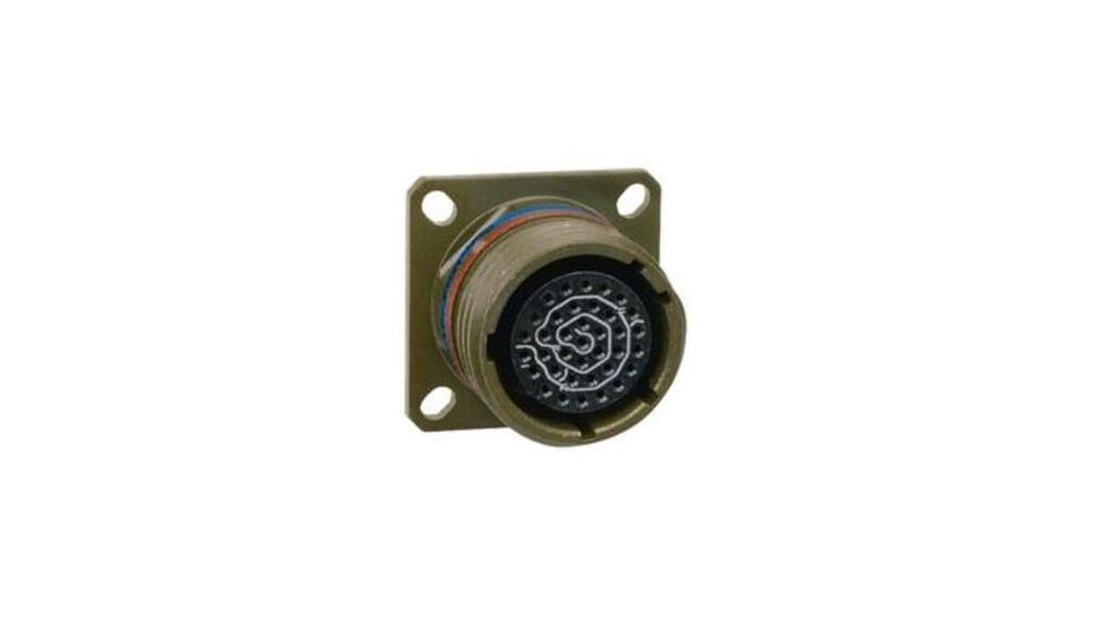 Circular Connector, Plug, 3 Poles, 7.5A, Straight, Olive Drab Cadmium, Panel Mount