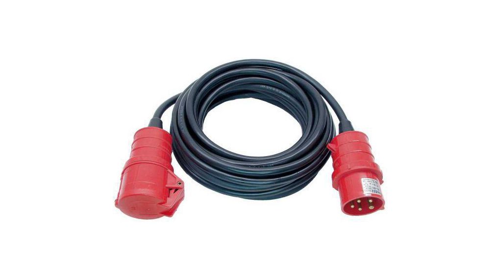 Outdoor Extension Cable IP44 Rubber CEE Plug - CEE Socket 10m Black