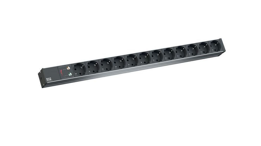 Power Distribution Unit 12x DE Type F (CEE 7/3) Socket - DE/FR Type F/E (CEE 7/7) Plug