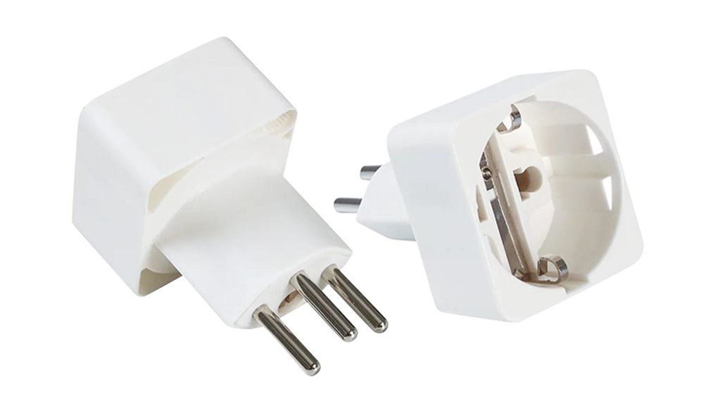 Travel Adapter, DE Type F (CEE 7/3) Socket - CH Type J (T12) Plug, 10A