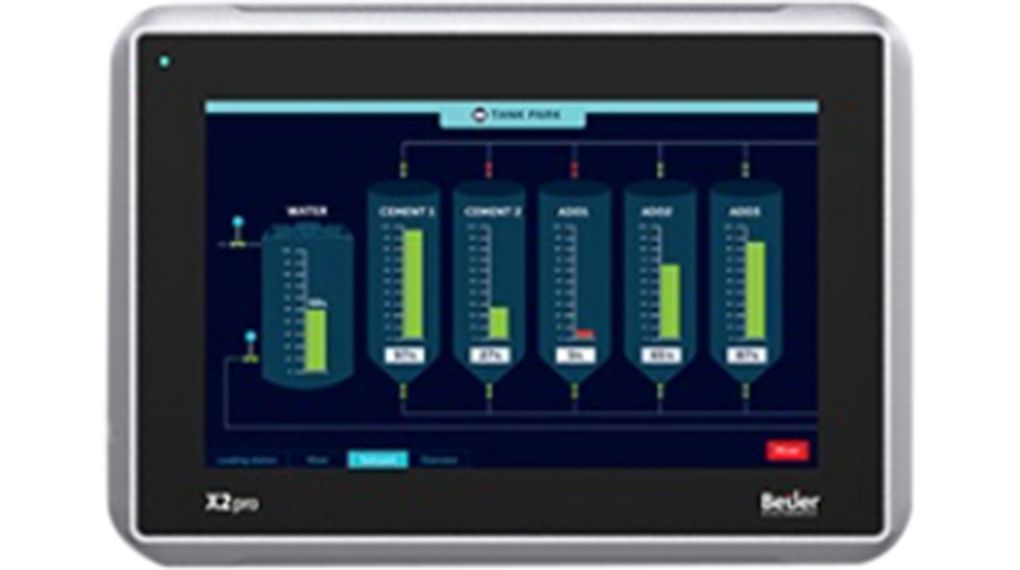 HMI Touch Panel, X2 Pro, 7", 800 x 480, 350cd/m², 512MB, IP20 / IP65