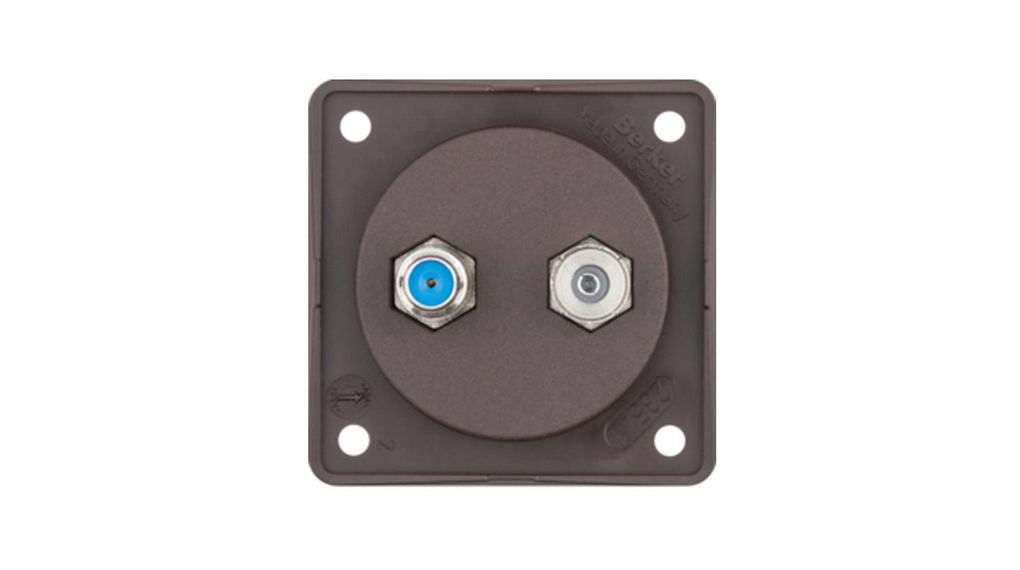 Aerial TV / SAT Wall Outlet Matte INTEGRO IEC (Coaxial) / F Connector Flush Mount Brown