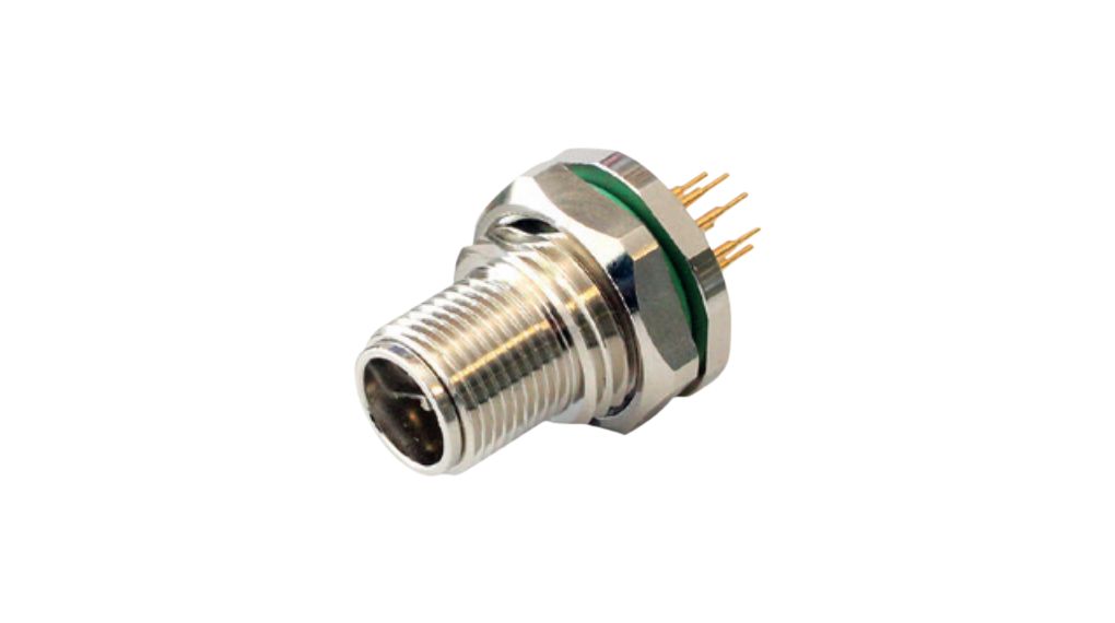Circular Connector, M12, Plug, Straight, Poles - 8, Solder, PCB