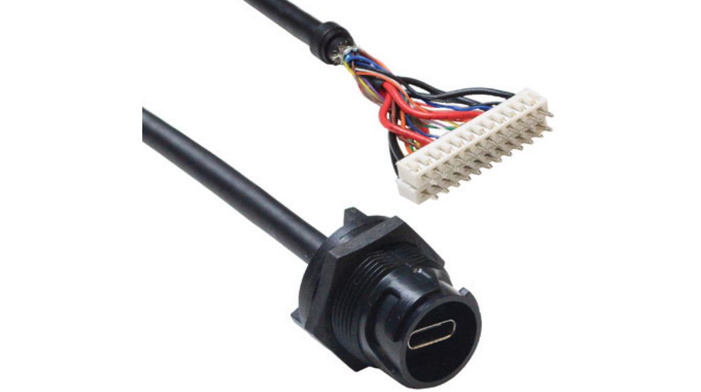 Kabel, USB-C-stekker - 24 Position Header Geleiders, IP66 / IP68 / IP69K