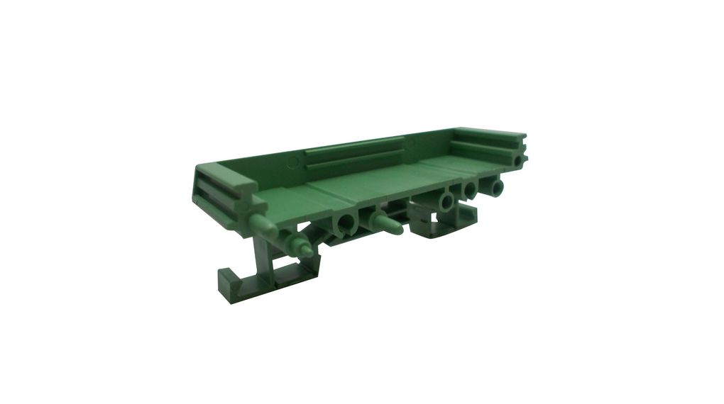 DIN Rail Support End Section with Foot, Mini, 22.5x40x92mm, Green, Polyamide, IP20