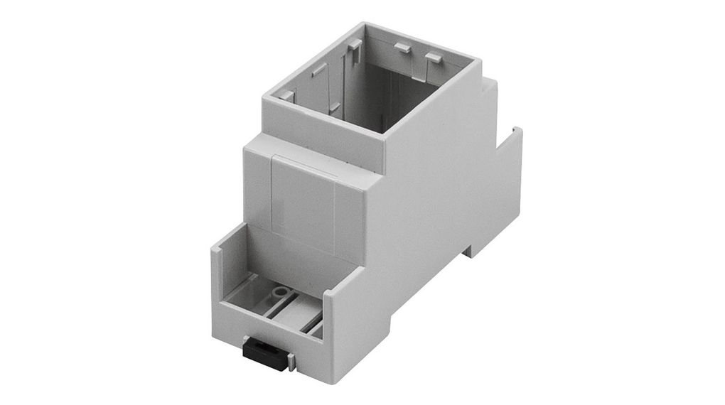 DIN-rail modulebox, formaat 2, open bovenkant, uitgebreide wanden, beide zijkanten open CNMB 90x36x58mm Lichtgrijs Polycarbonaat IP20