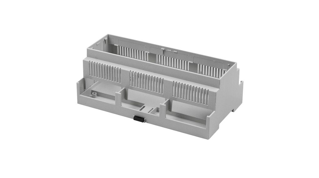 DIN-rail modulebox, formaat 9, open bovenkant, geventileerd, beide zijkanten open CNMB 90x159x58mm Lichtgrijs Polycarbonaat IP20