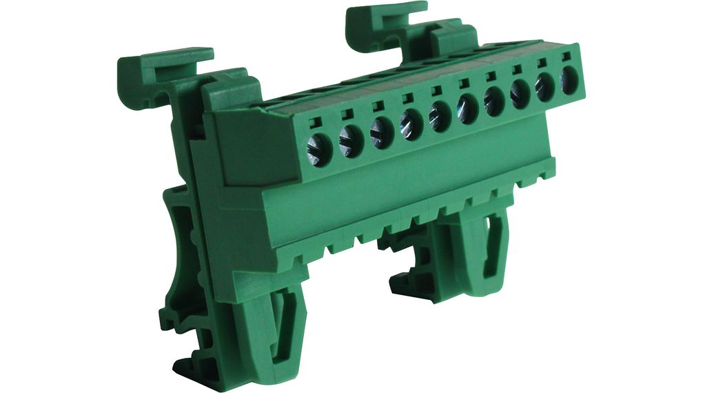 DIN Rail Mounted Pluggable Terminal Block, Right Angle, 5.08mm Pitch, 10 Poles