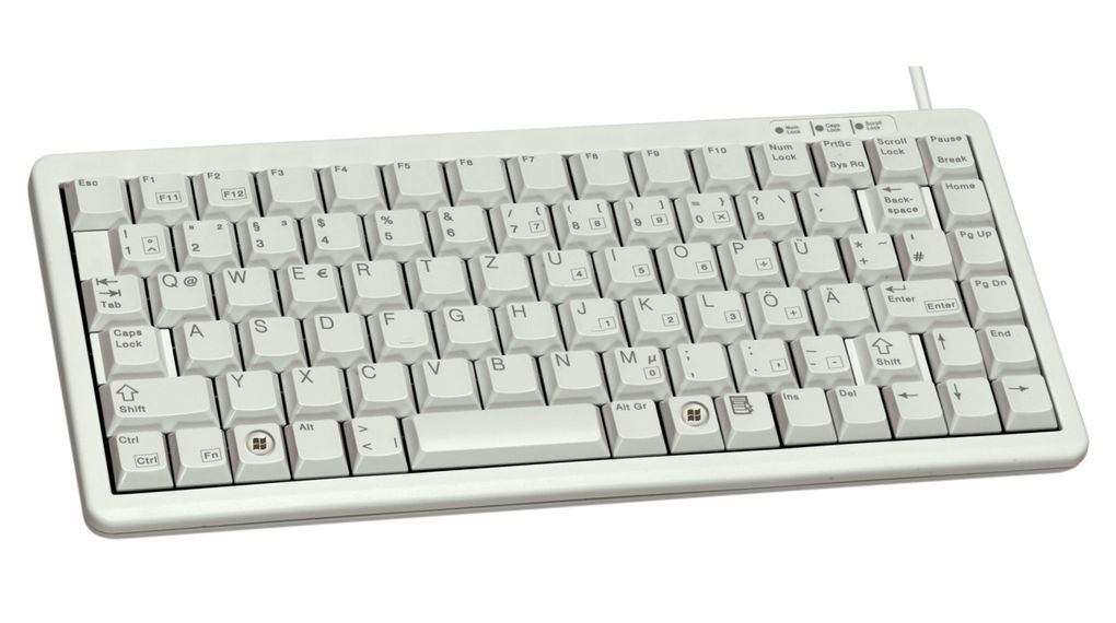 Tastatur, Compact, US-Englisch mit €, QWERTY, USB / PS/2, Kabel