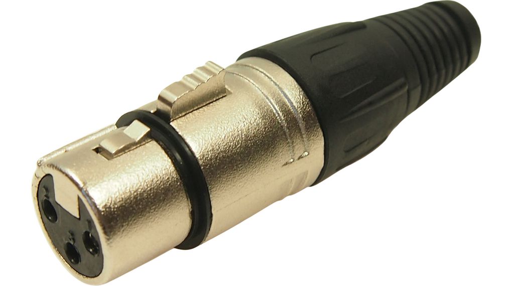 XLR Connector, Female / Plug, Straight, Cable Mount, Poles - 3