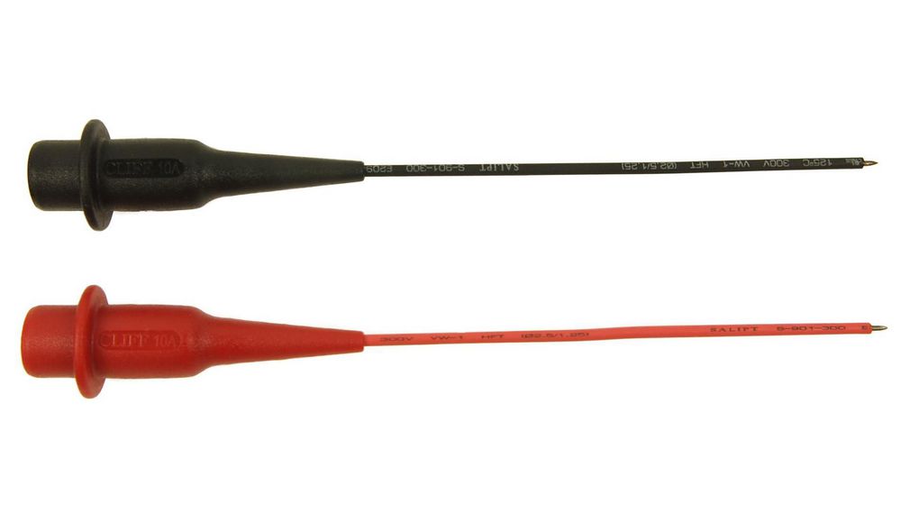 Prüfspitzensatz mit erweiterter Spitze, CAT III 1 kV, Schwarz, rot