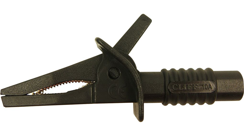 Crocodile Clip with 4mm Socket 1kV 20A Black