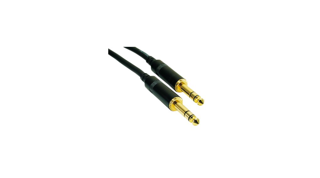 Audio Cable, Stereo, 6.35 mm Jack Plug - 6.35 mm Jack Plug, 900mm