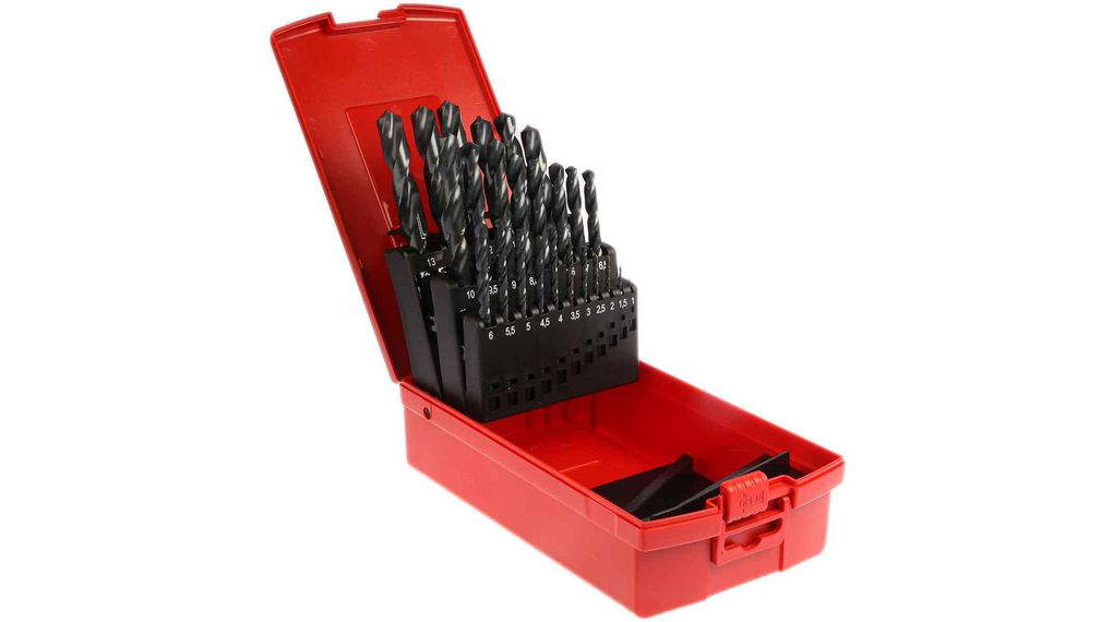 Boortjes, set, HSS, 25pcs