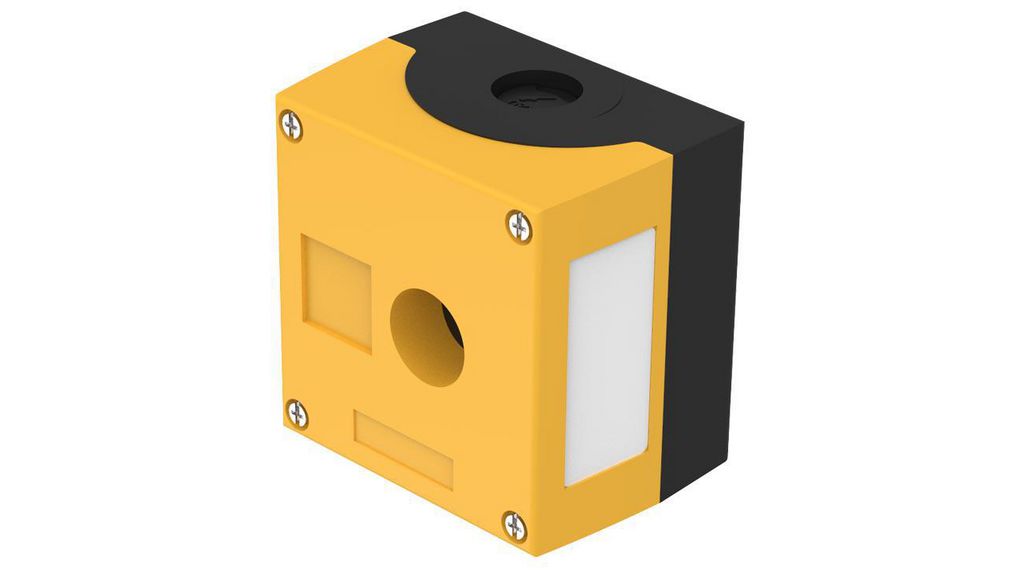Switch Enclosure, 85x64x85mm, Black / Yellow, EAO 45 Series