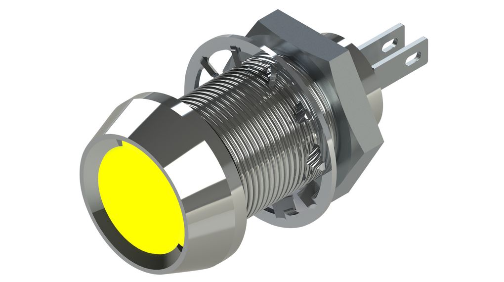 Voyant LED 24V DC Fixe Jaune Cosses de soudage