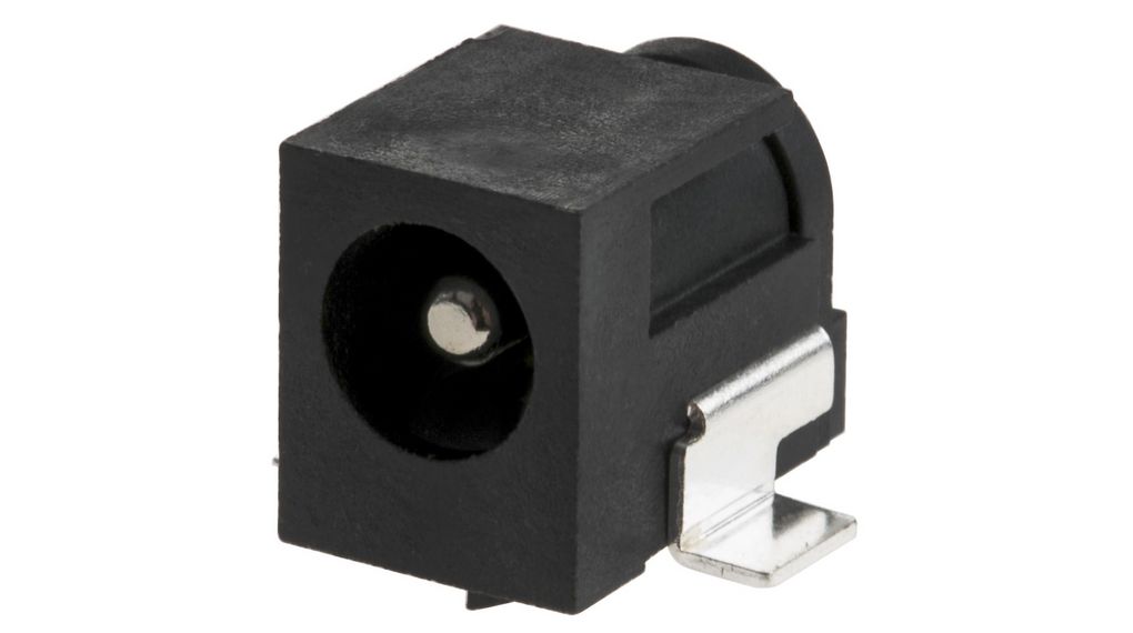 DC Socket Rated At 2.5A, 16.0 V, PCB Mount, length 17.1mm, Nickel