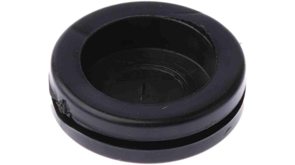 Black PVC 25mm Cable Grommet for Maximum of 20.5mm Cable Dia.