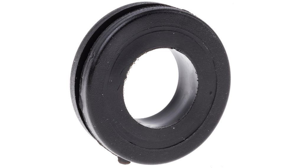 Black PVC 22mm Cable Grommet for Maximum of 14mm Cable Dia.