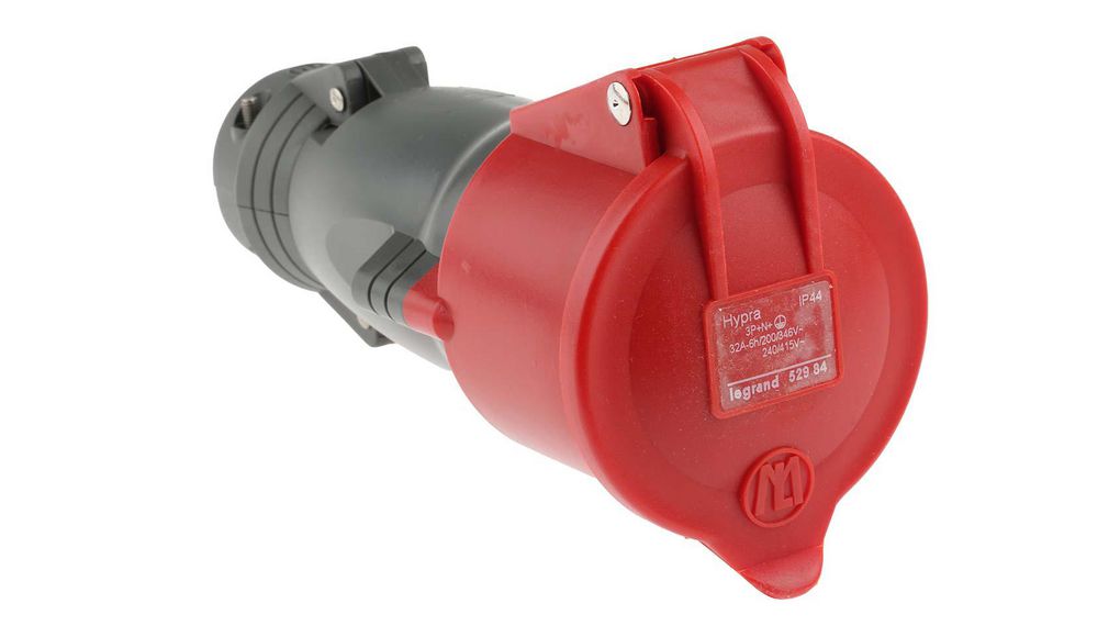 Legrand IP44 Red 3P + N + E Industrial Power Socket, Rated At 32A, 400 V