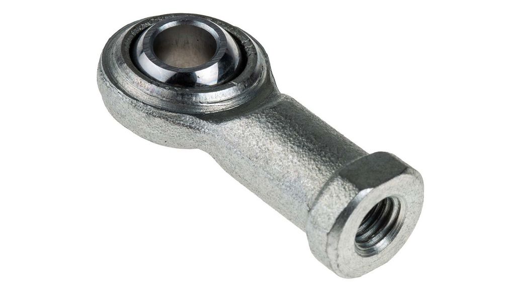 RS PRO M8 x 1.25 Female Steel Rod End, 8mm Bore, 47mm Long, Metric Thread Standard, Female Connection Gender