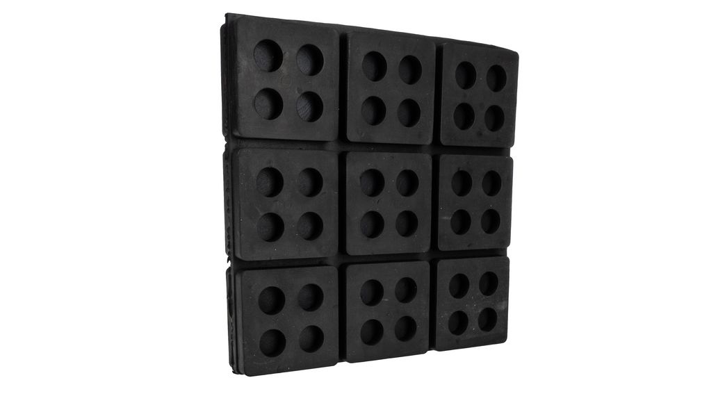 150mm Anti-Vibration Pad Rubber +100°C -50°C 150 x 150mm 19mm