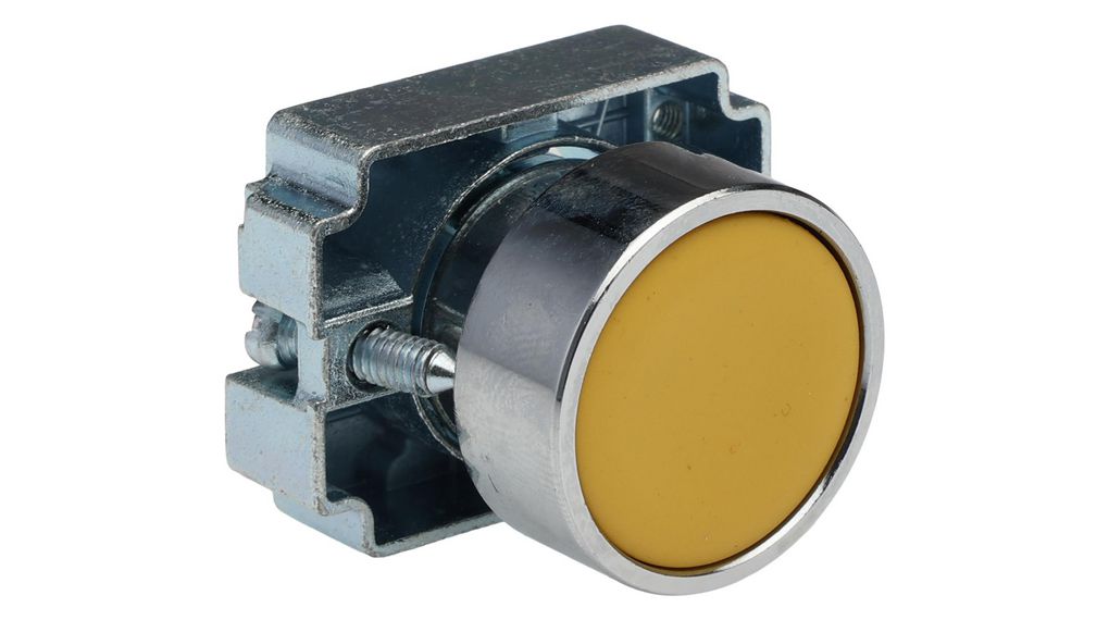 Yellow Momentary Push Button Head, 22mm Cutout, IP65
