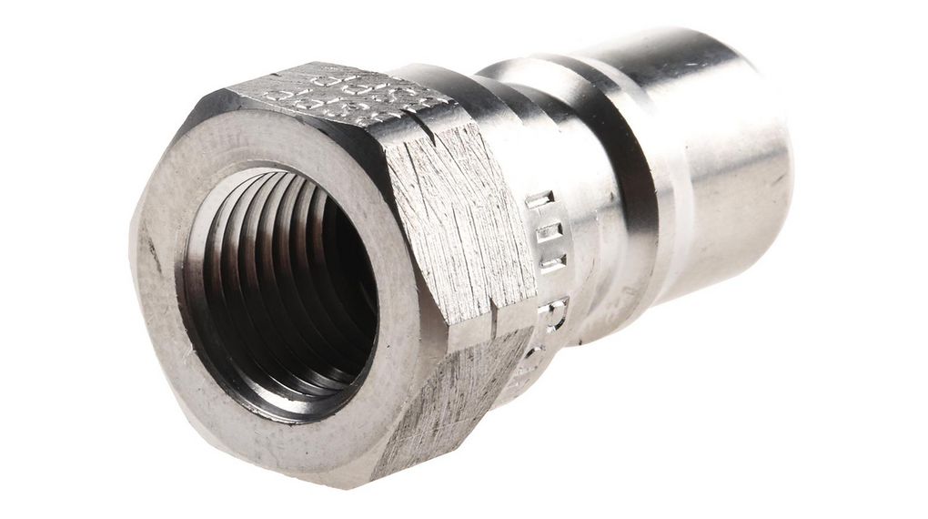 Parker Stainless Steel Male Hydraulic Quick Connect Coupling, G 1/4 Female