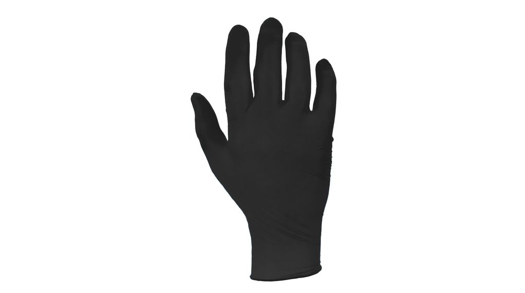 Unigloves GM009* Black Powder-Free Nitrile Disposable Gloves, Size M, 100 per Pack, Pack of 100 pieces