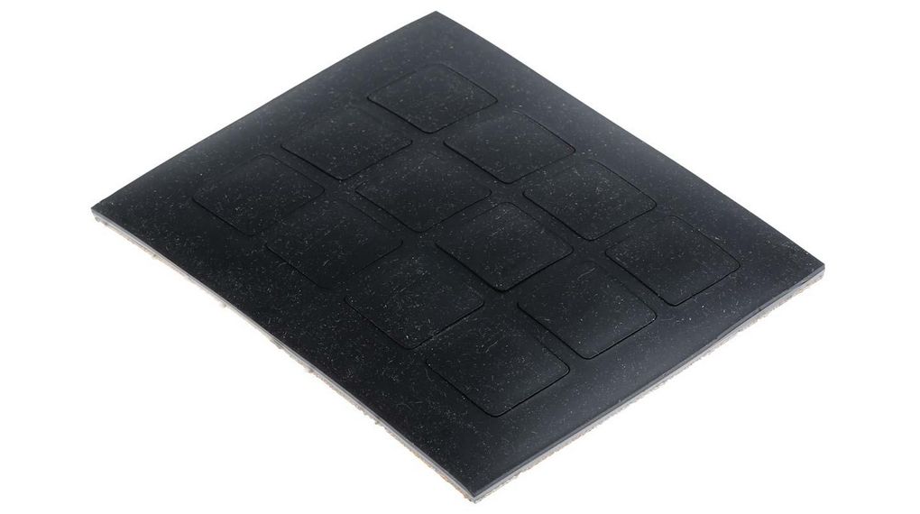 Square Polymer Non Slip Pad 20.5mm width x 20.5mm length x 3mm height