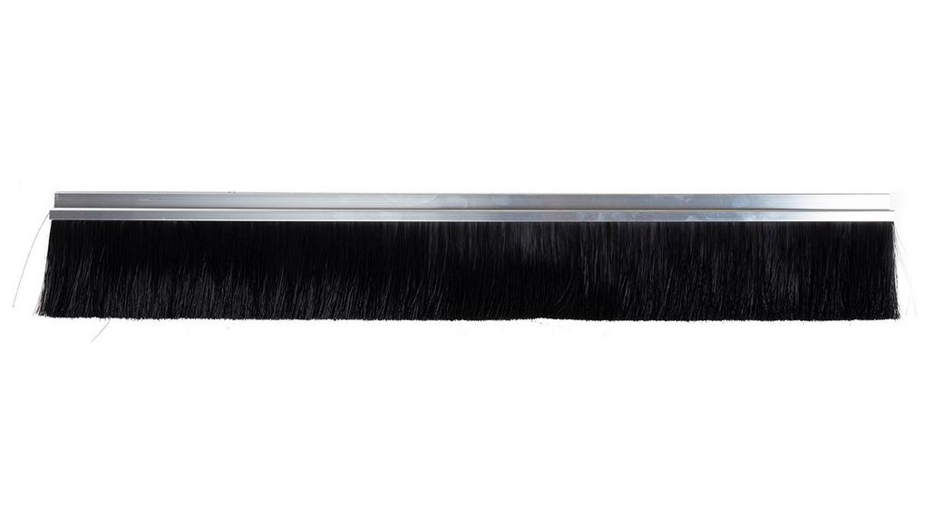 Black Aluminium, Nylon Brush Strip, 115mm