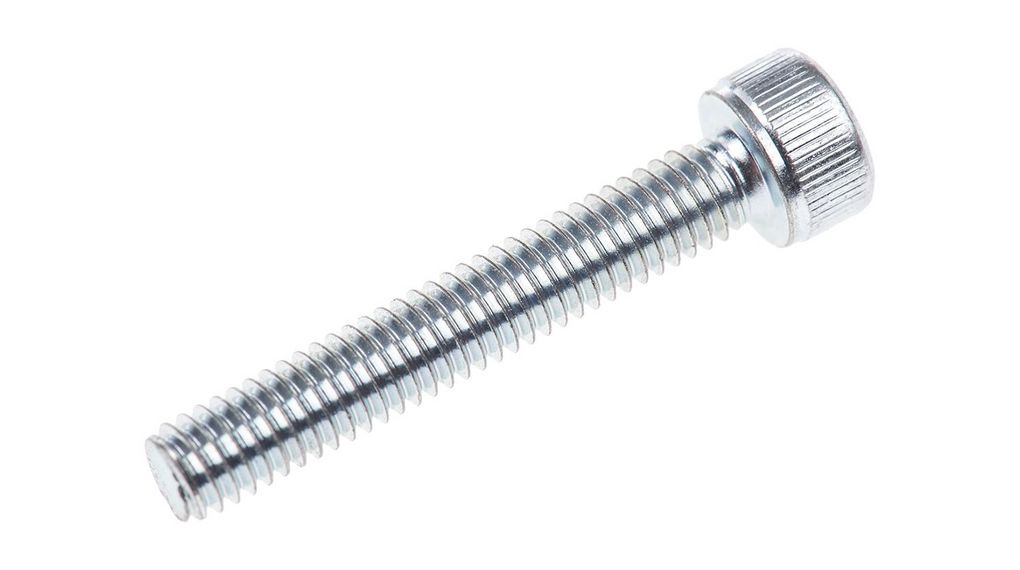 Bright Zinc Plated Steel Hex Socket Cap Screw, DIN 912, M4 x 25mm, Paket med 100 delar