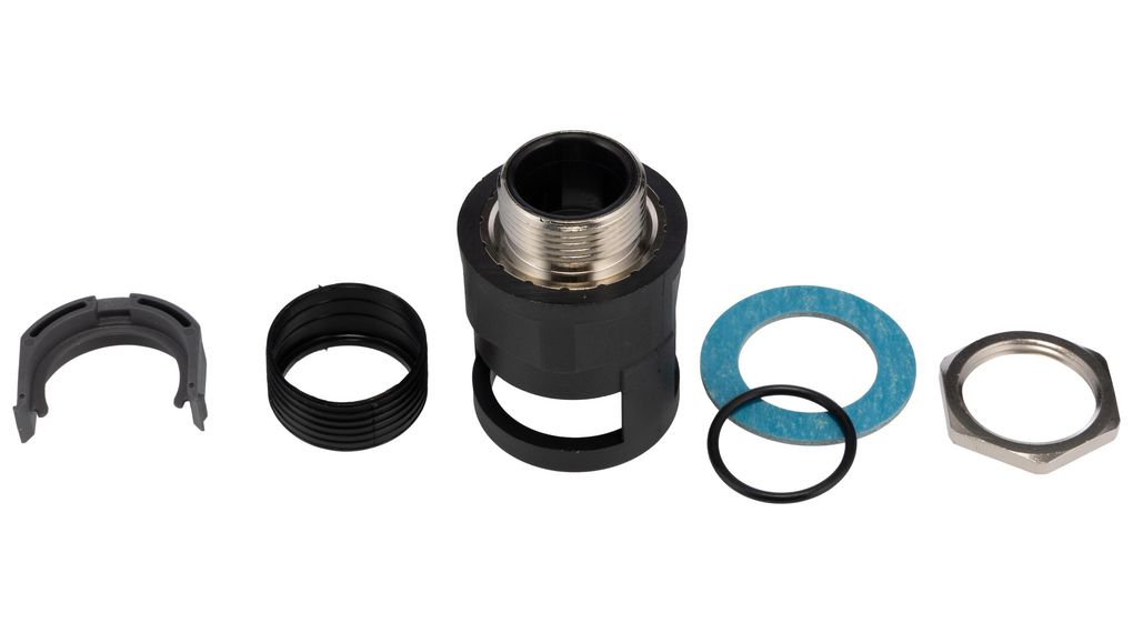 PMA Straight, Conduit Fitting, 23mm Nominal Size, M25, PA with metal thread, Black IP68 rating