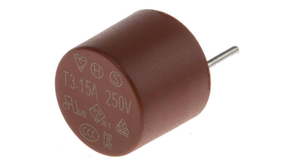 PC Board Non Resettable Fuse, Radial 3.15A, 250V ac 10 ST