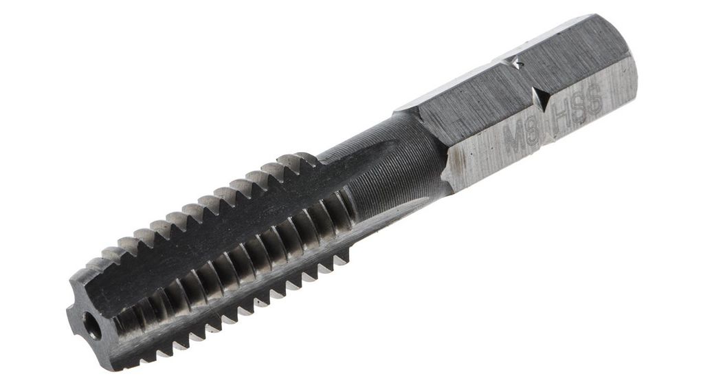 Threading Tap HSS 1-Piece 1.25mm Pitch Metric Standard Hand Tap M8 Thread