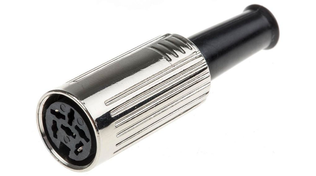 6 Pole Din Socket, DIN 45322, 4A, 60 V ac, Female, Cable Mount, 4A, 60VAC, 6 Poler, Hona