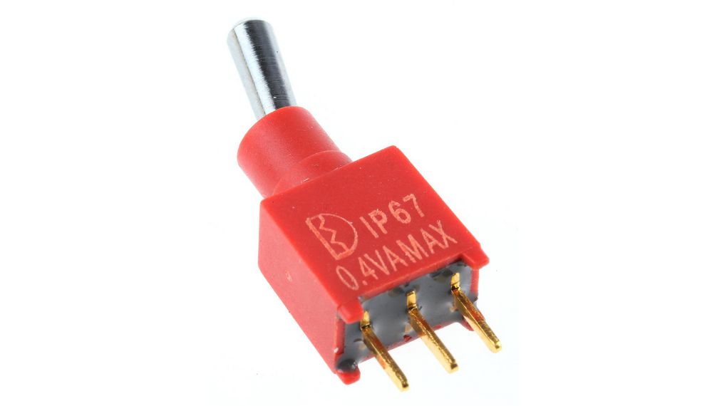 Toggle Switch, PCB Mount, On-On, SPDT, Through Hole Terminal