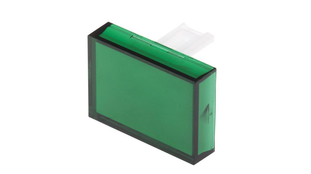 Green Rectangular Push Button Lens for Use with SD16 Series