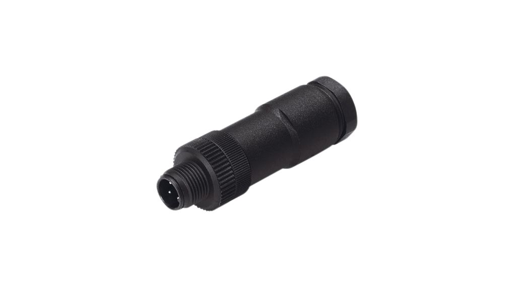 Circular Connector, M12, Plug, Straight, Poles - 5, Screw Terminal, Cable Mount