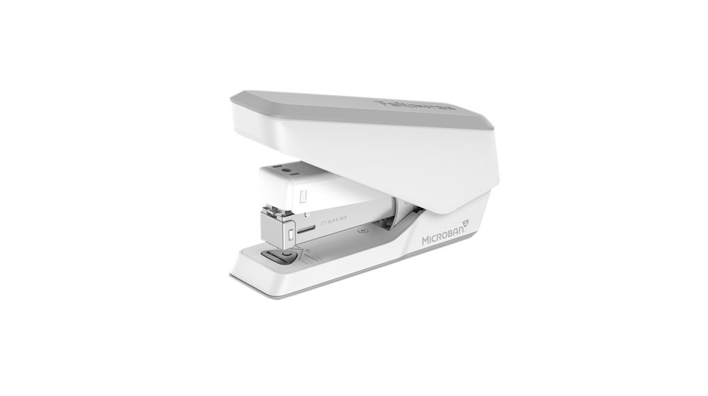 Stapler with Microban, 6pcs, White, Suitable for Paper stapling, 20 sheet capacity