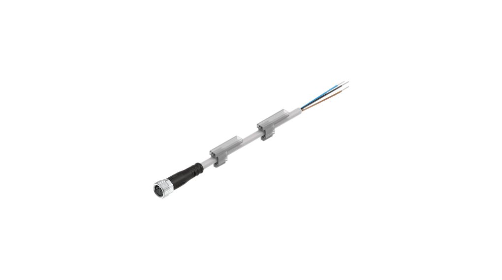 Connecting Cable, Straight, 3-pin M8 Socket - Open End, 3 Wires, Polypropyleen, 2.5m