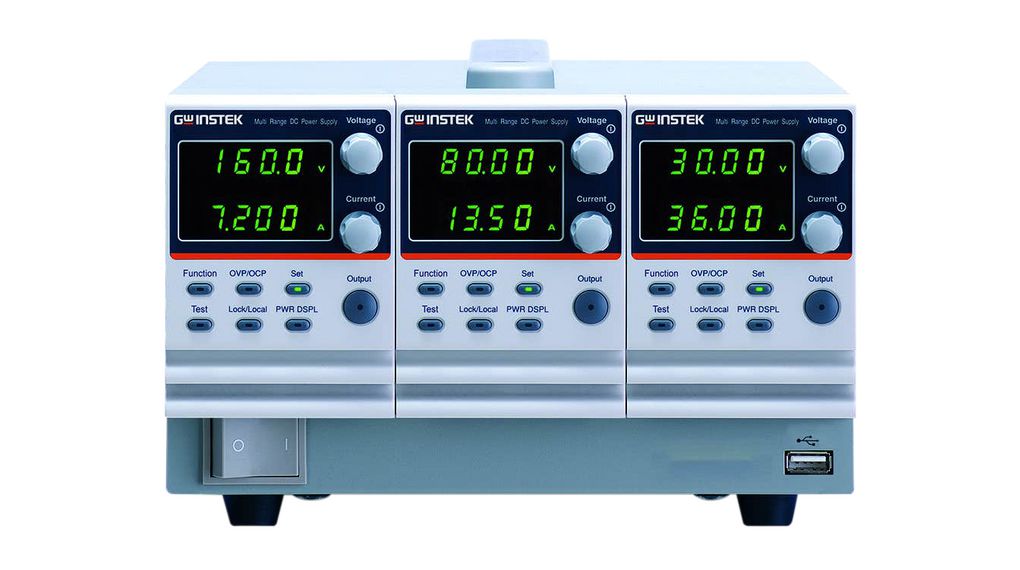 Switching DC Power Supply Outputs 3 Programmable 250V / 250V / 250V 4.5A 1.08kW USB / Analogue / Ethernet
