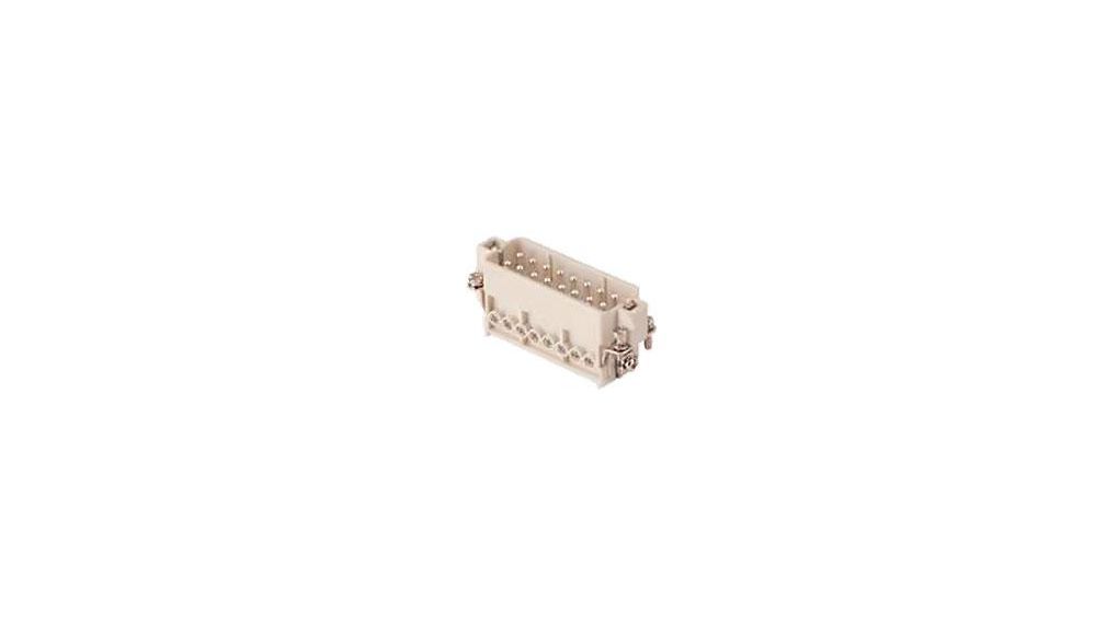 GWconnect Screw Terminal Insert Male 16-Pole 16A Numbered 1-16 Wire Protection Silver (Ag) Contacts Size 16A 66x16, Pack of 20 pieces