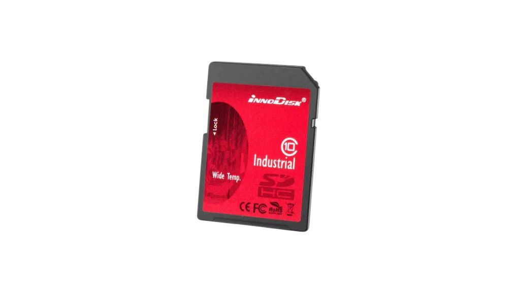 Industrielle Speicherkarte, SD, 1GB, 20MB/s, 16MB/s, Schwarz / Rot