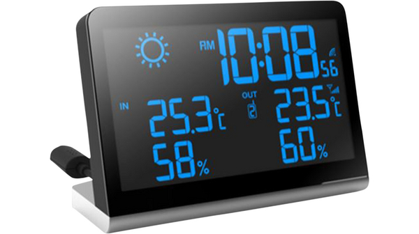 Radio Controlled Clock, Digitaal, 2x AA, Zwart